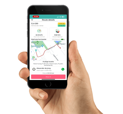 PaceX proefrit app op iPhone live tracking route details